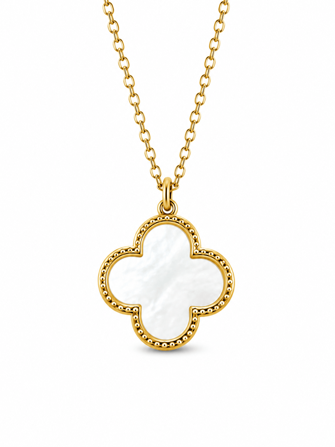 Lucky Luxe Necklace (Weiß) 14K vergoldet
