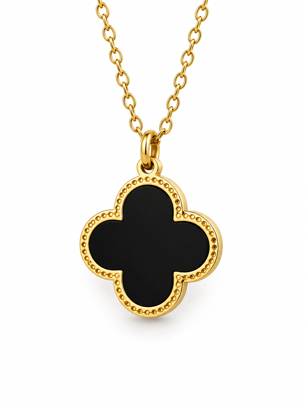 Lucky Luxe Necklace (Schwarz) 14K vergoldet