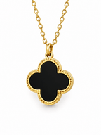 Lucky Luxe Necklace (Schwarz) 14K vergoldet