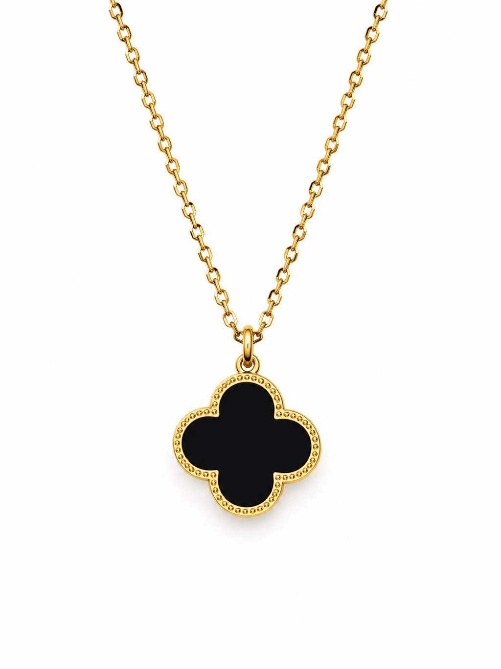 Lucky Luxe Necklace (Schwarz) 14K vergoldet