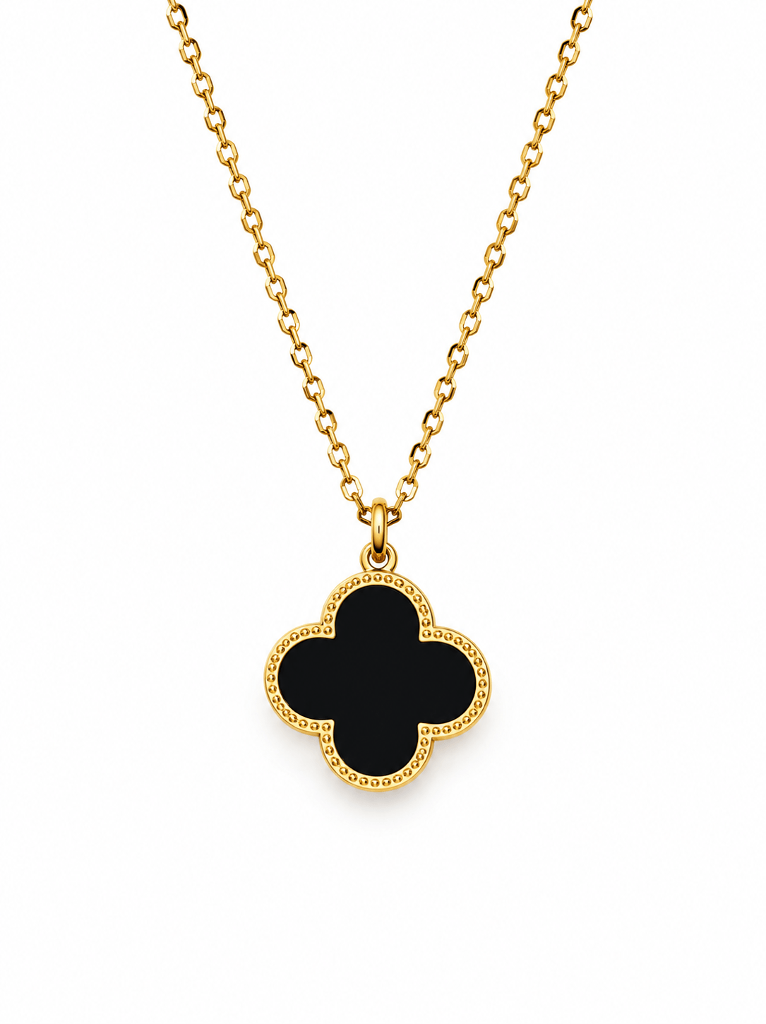 Lucky Luxe Necklace (Schwarz) 14K vergoldet