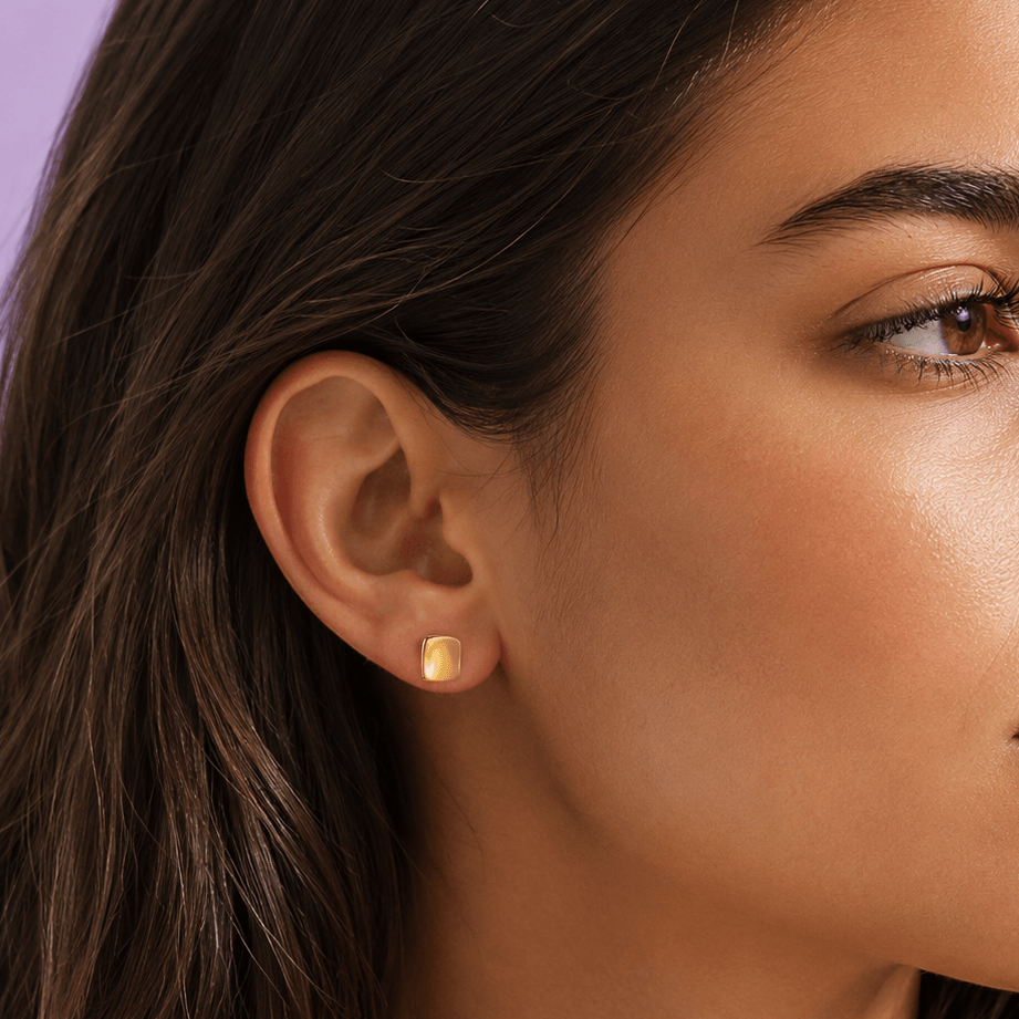 Sculpted Gold Ohrstecker 14K Vergoldet