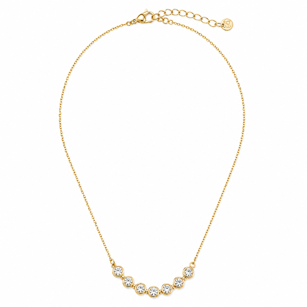 Diamond Line Necklace 14K vergoldet