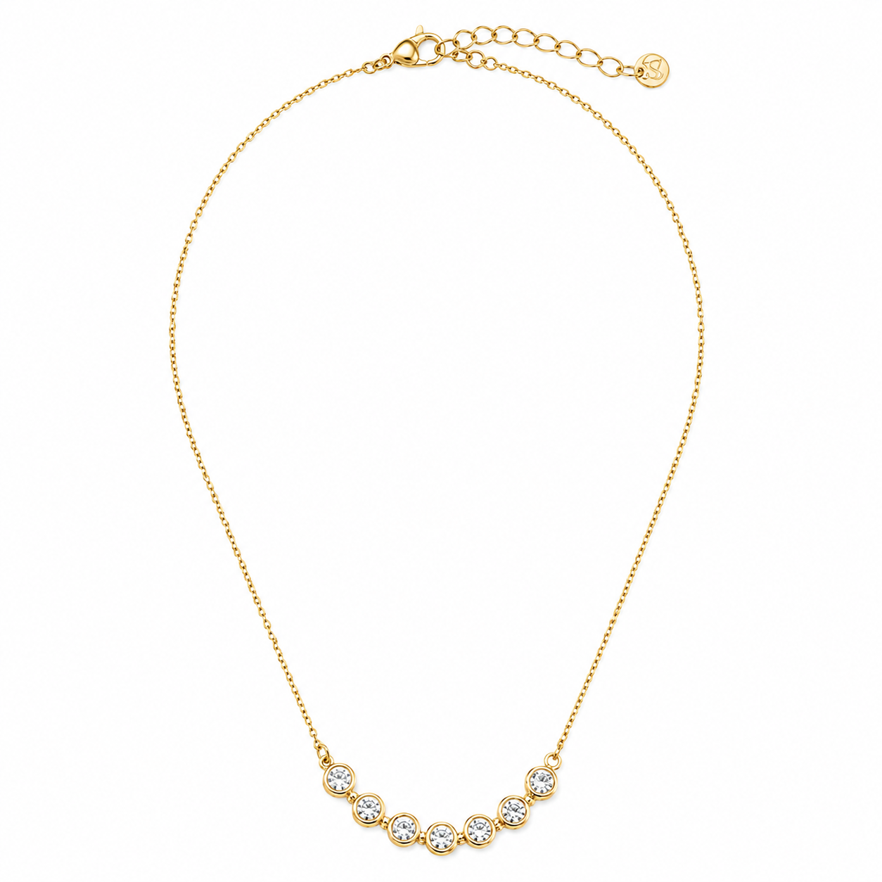 Diamond Line Necklace 14K vergoldet