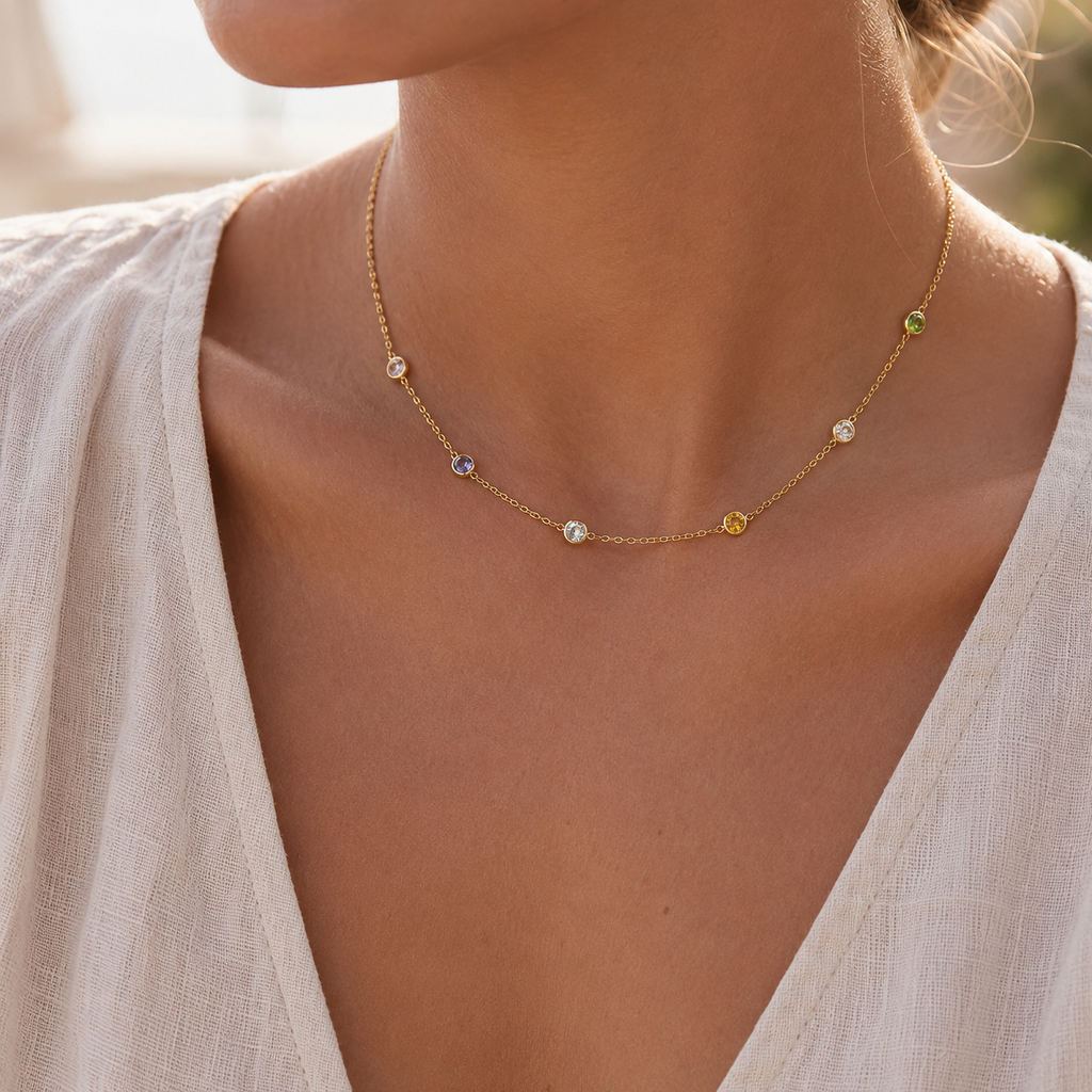 Pastel Spark Necklace 14K vergoldet
