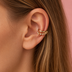 Crystal Halo Ear Cuff 14K vergoldet