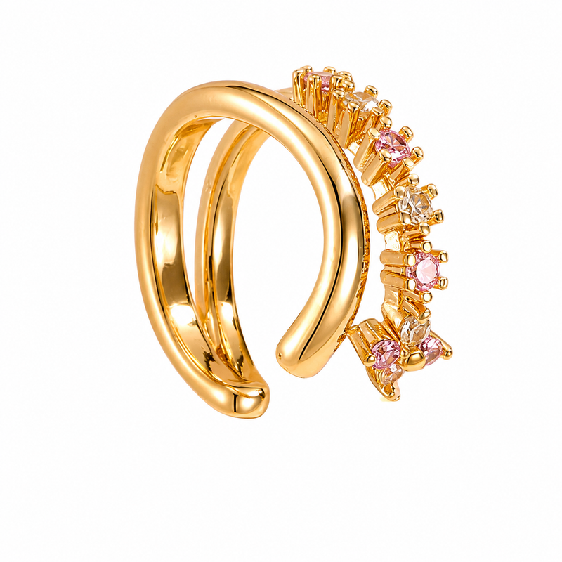 Crystal Halo Ear Cuff 14K vergoldet
