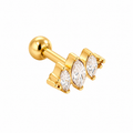 Diamond Trio Piercing 14K vergoldet