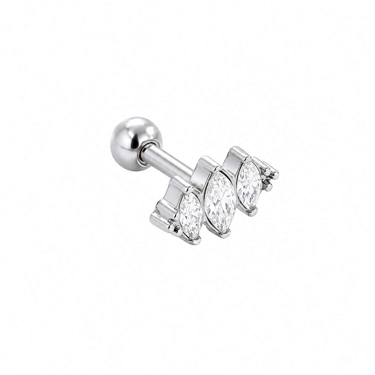 Diamond Trio Piercing 14K vergoldet