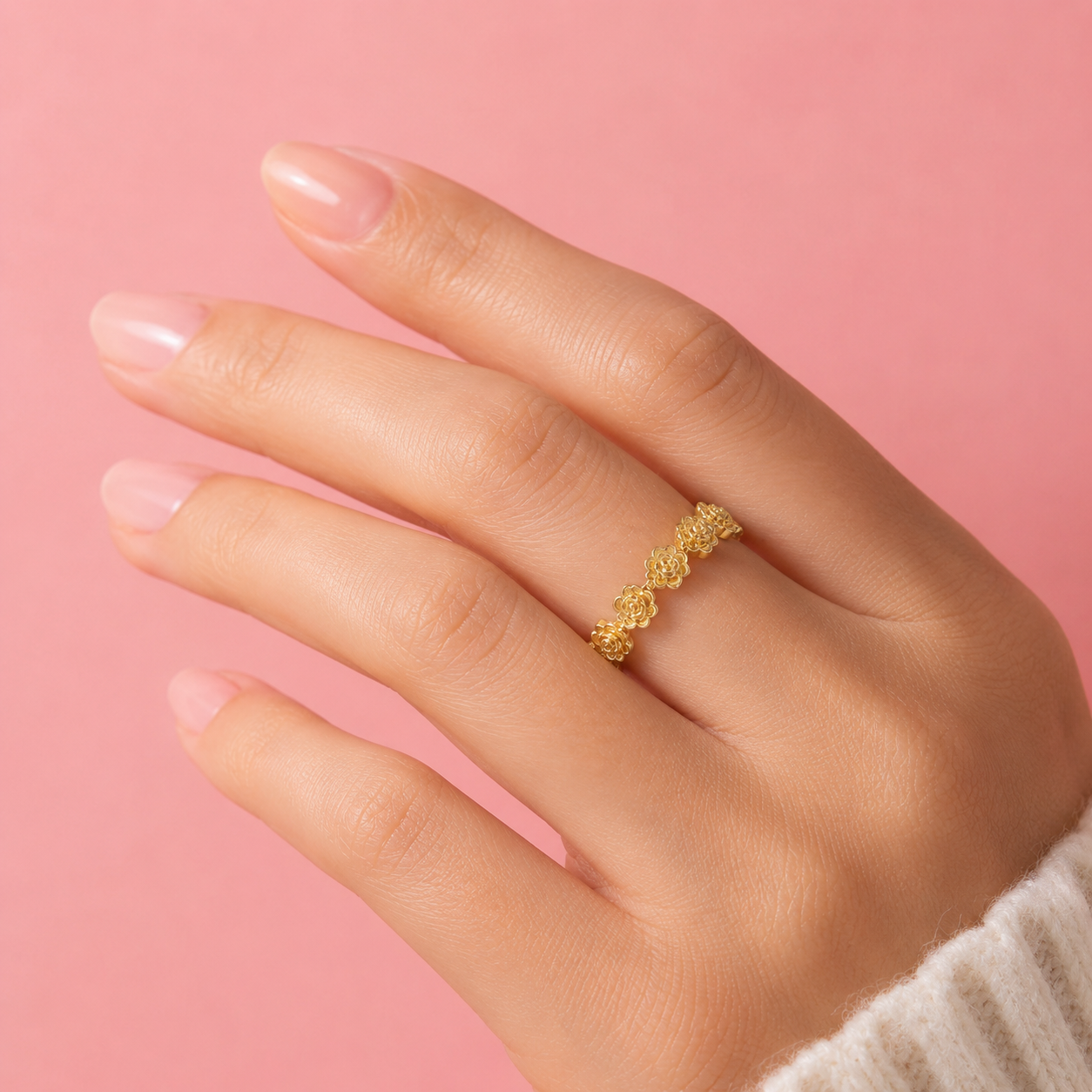 Golden Rose Ring 14K vergoldet