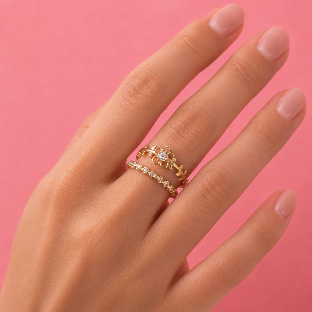 Éclat Daisy Ring 14K vergoldet