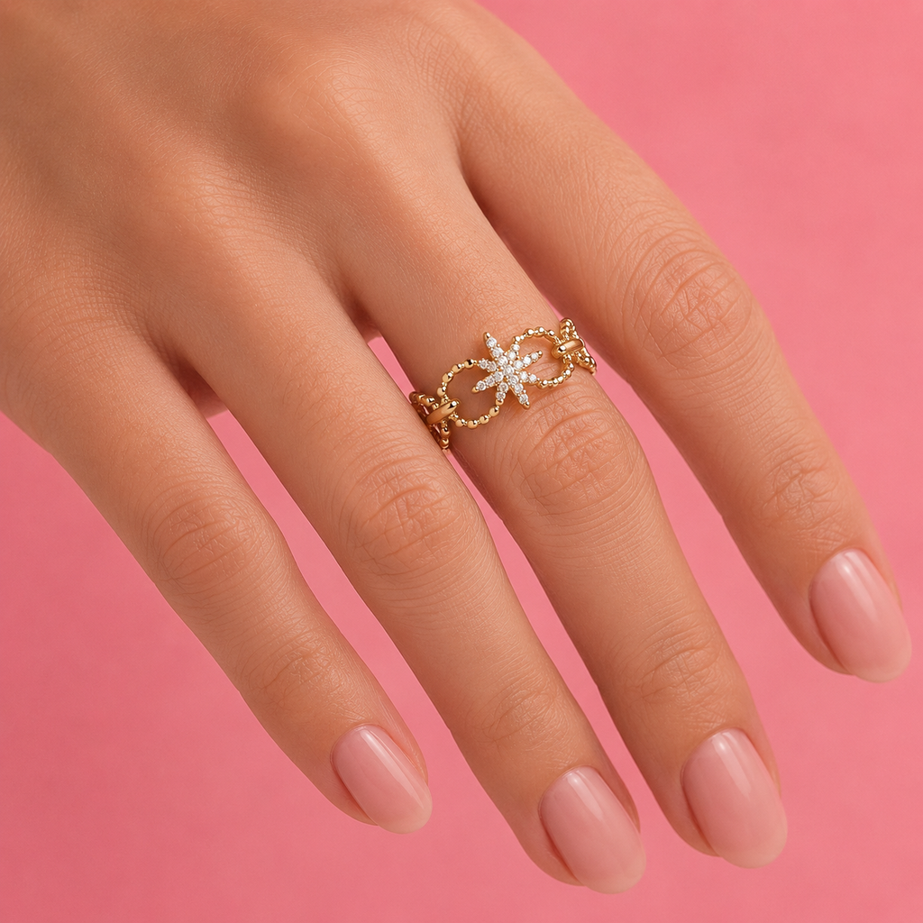 Golden Star Ring 14K vergoldet