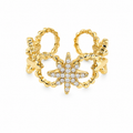 Golden Star Ring 14K vergoldet