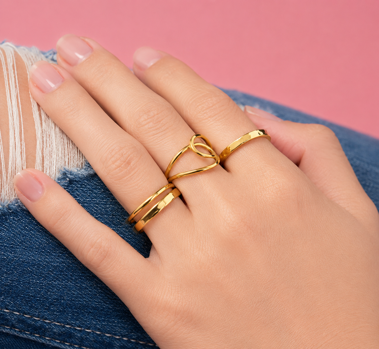 Golden Layer Ring 14K vergoldet