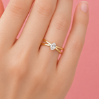 Crystal Embrace Ring 14K vergoldet