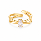 Crystal Embrace Ring 14K vergoldet