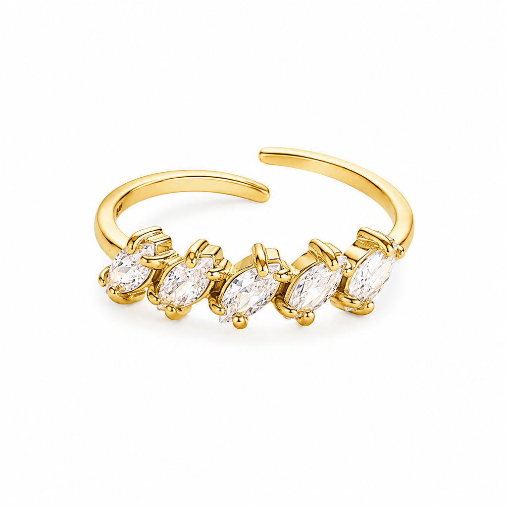 Diamond Petal Ring 14K vergoldet