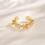 Flower Luxe Ear Cuf 14K vergoldet