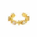 Flower Luxe Ear Cuf 14K vergoldet