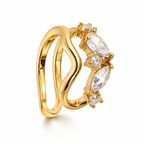 Crystal Wave Ear Cuff 14K vergoldet