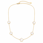 Lucky Clover Set (Weiß) 14K vergoldet