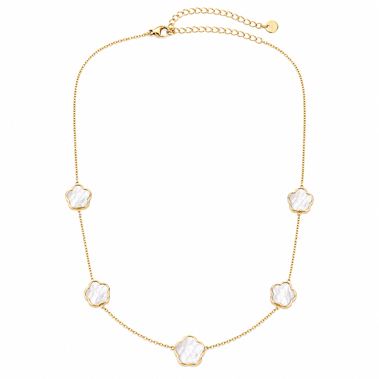 Lucky Clover Set (Weiß) 14K vergoldet