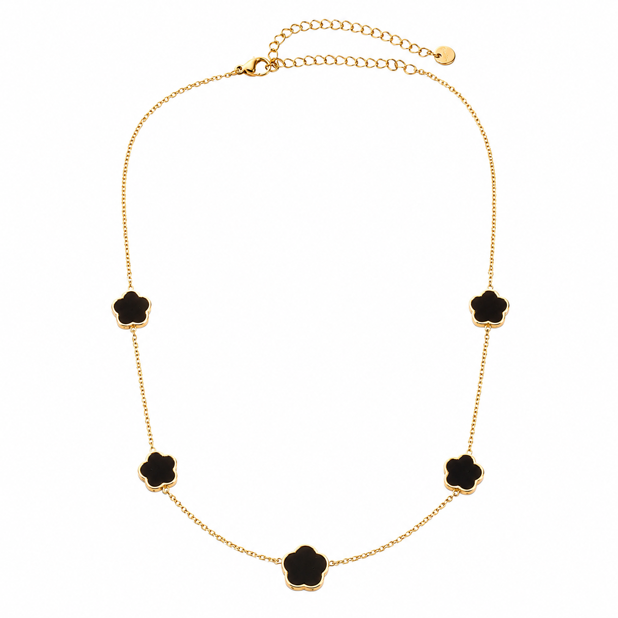 Lucky Clover Set (Schwarz) 14K vergoldet