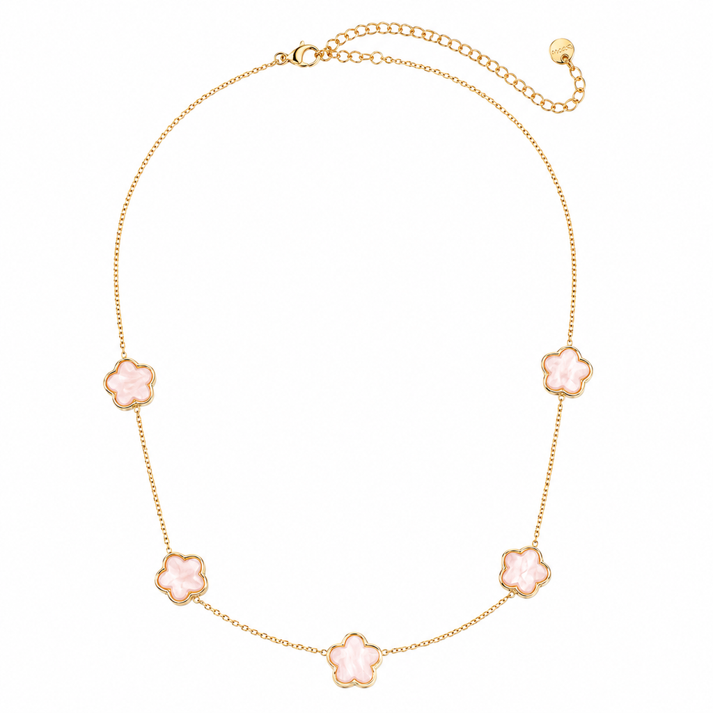 Lucky Clover Set (Pink) 14K vergoldet