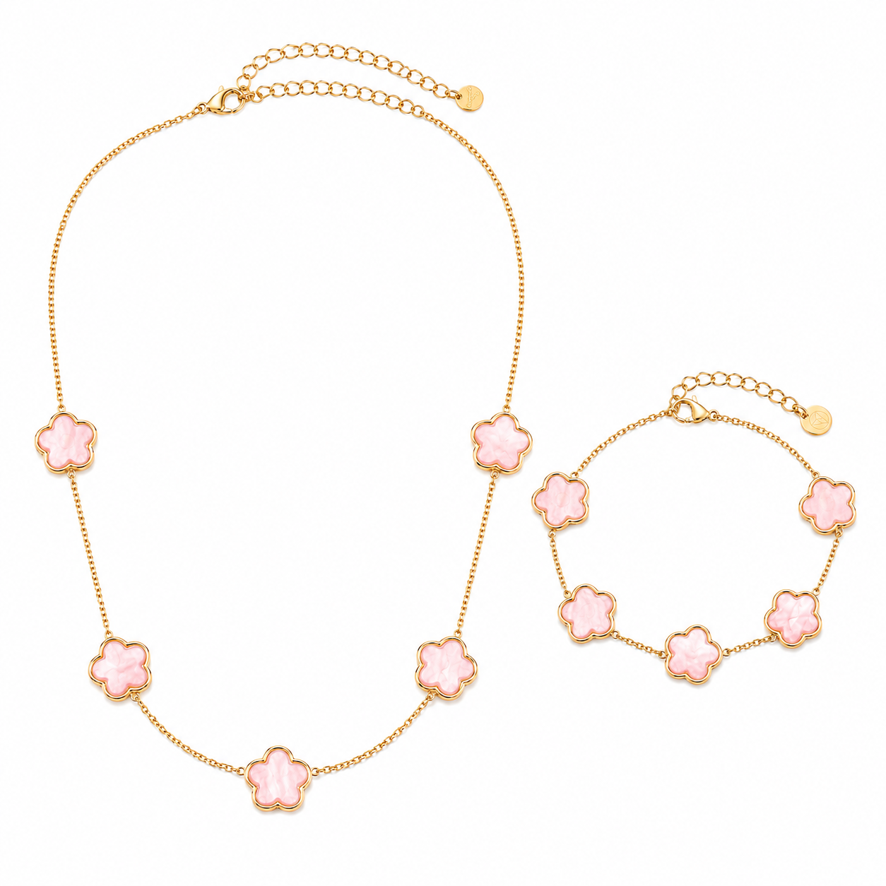 Lucky Clover Set (Pink) 14K vergoldet