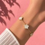Lucky Clover Set (Weiß) 14K vergoldet