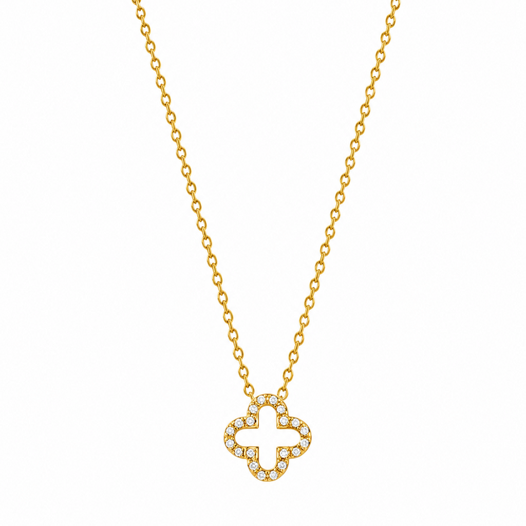 Aurora Clover Necklace 14K vergoldet