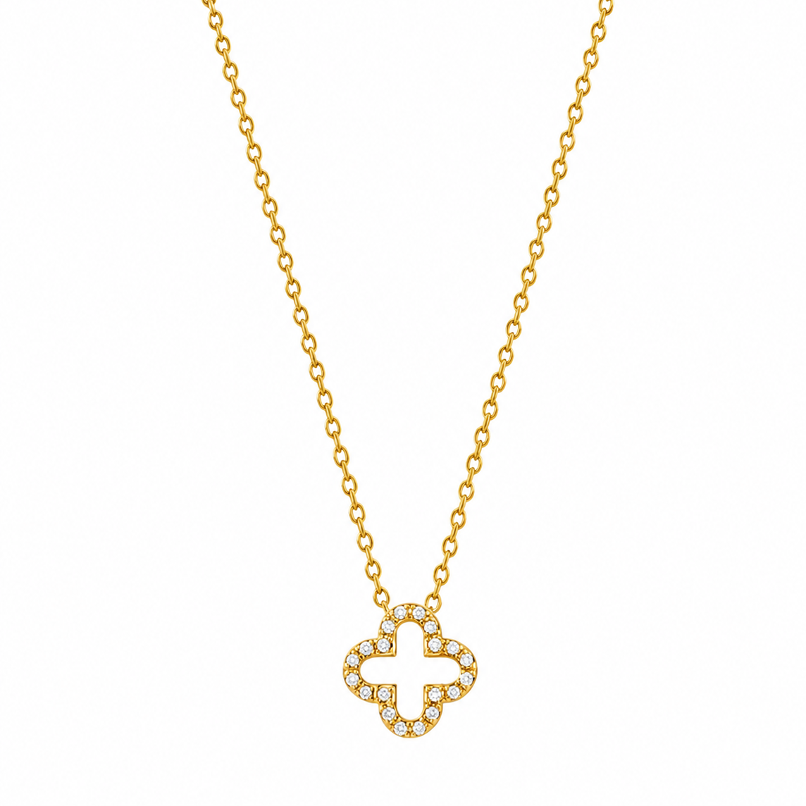 Aurora Clover Necklace 14K vergoldet