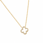 Luna Clover Necklace 14K vergoldet