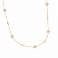 Crystal Clover Necklace 14K vergoldet