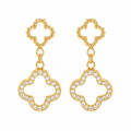 Crystal Lucky Clover 14K vergoldet