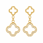 Crystal Lucky Clover 14K vergoldet