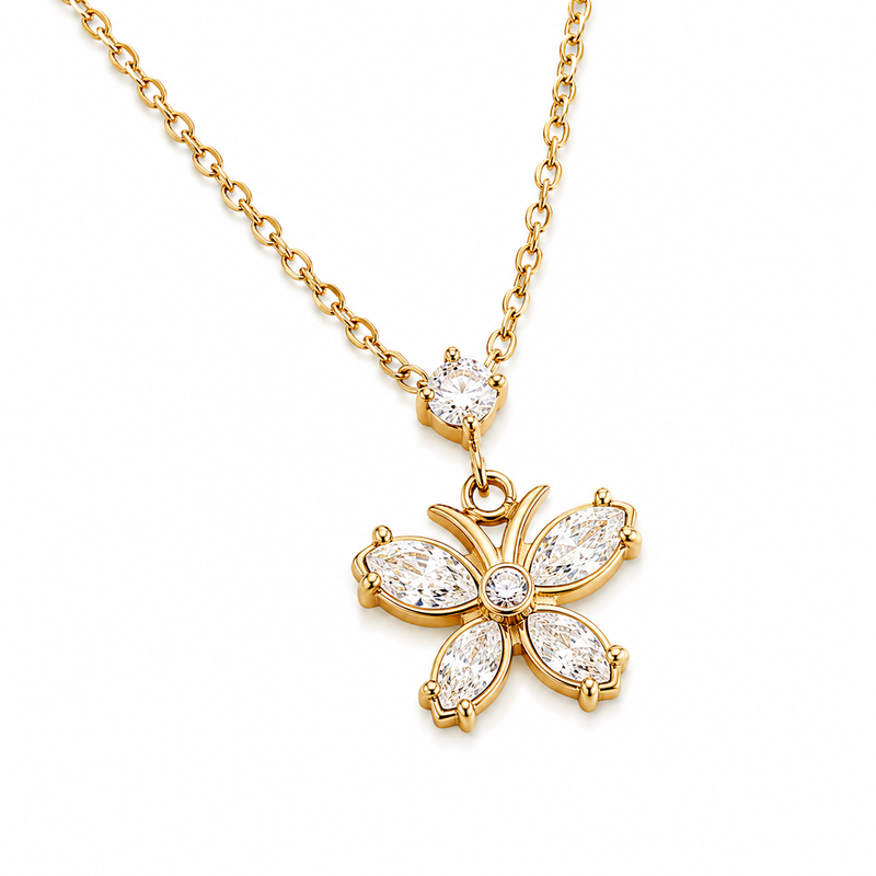 Butterfly Luxe Kette 14K vergoldet
