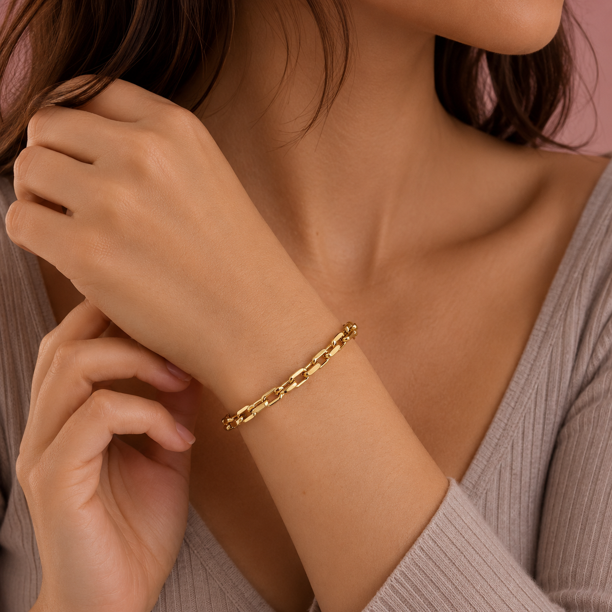 Velvet Chain Bracelet 14K vergoldet