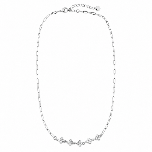 Crystal Flower Necklace 14K Gold Plated