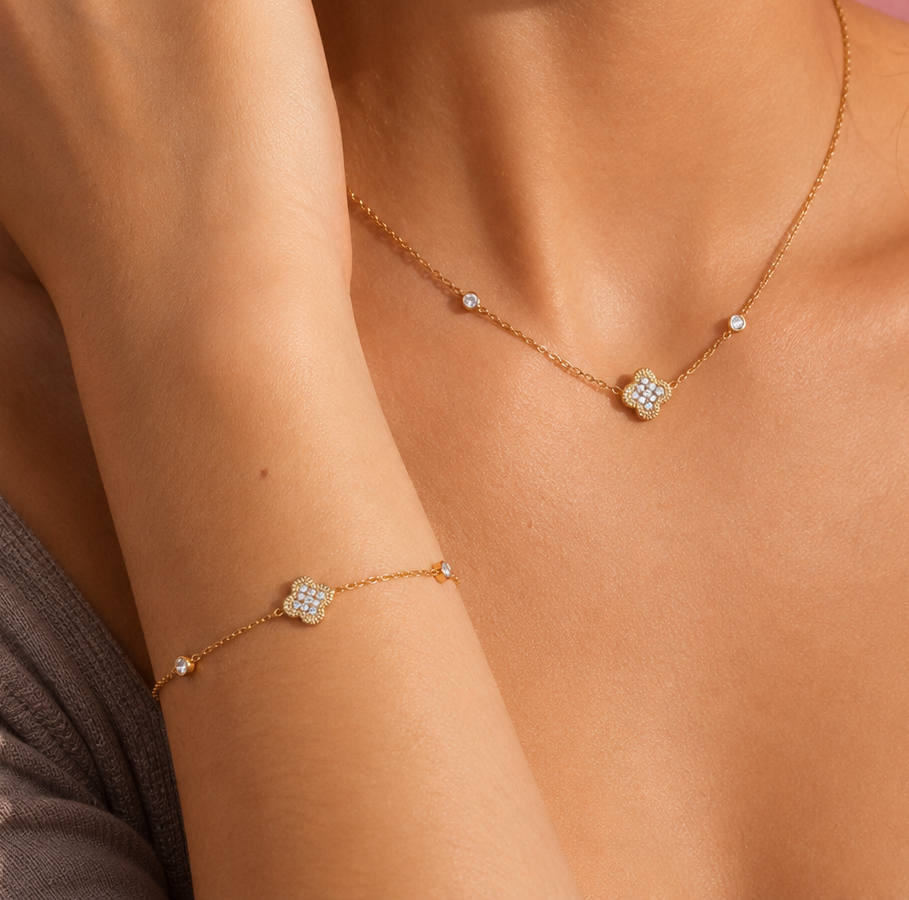 Aurora Clover Bracelet 14K vergoldet