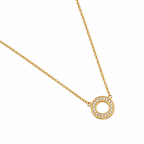 Crystal Halo Necklace 14K vergoldet