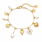 Golden Charm Bracelet 14K vergoldet