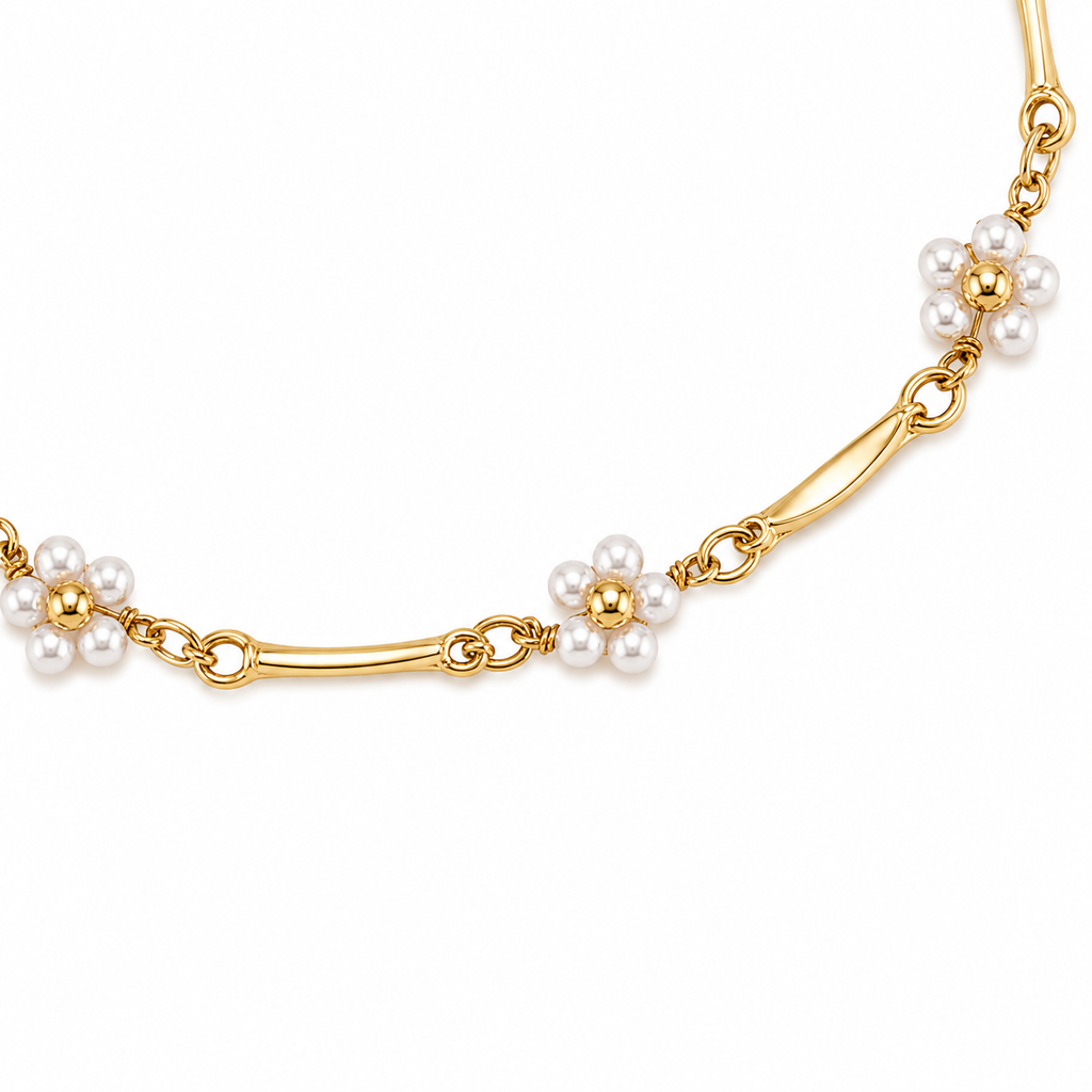 Pearl Bloom Bracelet 14K vergoldet