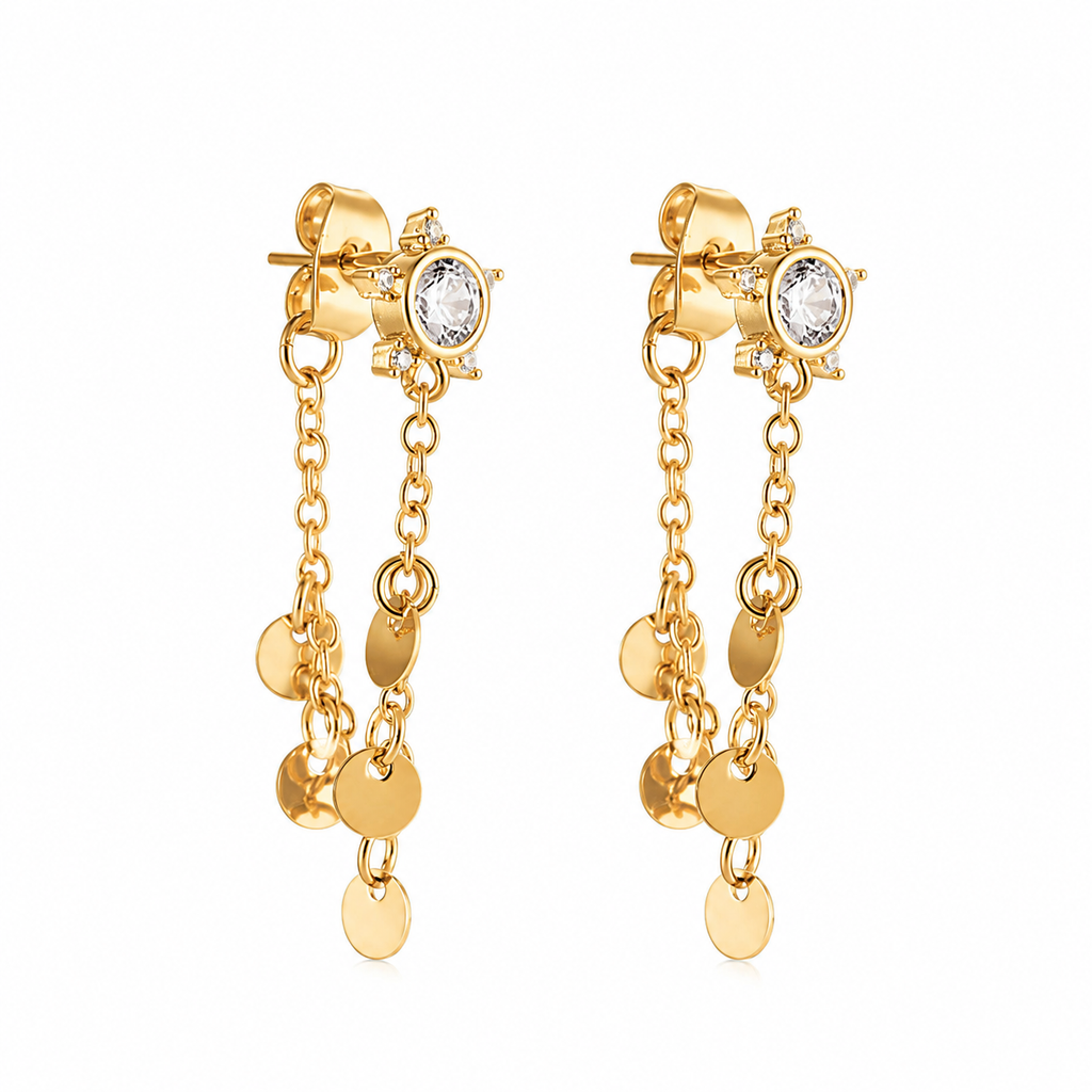 Crystal Rain Earrings 14K vergoldet