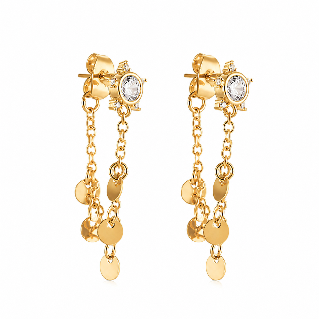 Crystal Rain Earrings 14K vergoldet