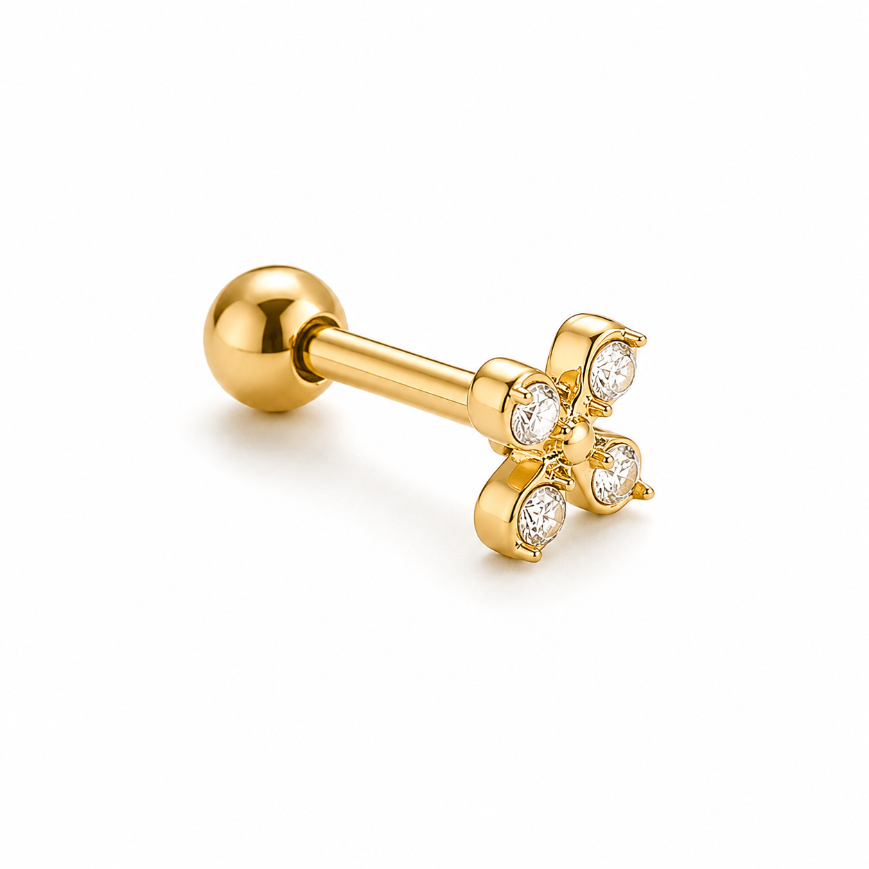Crystal Blossom Piercing 14K vergoldet