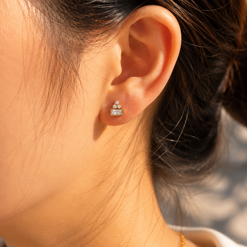 Crystal Crown Piercing 14K Gold Plated