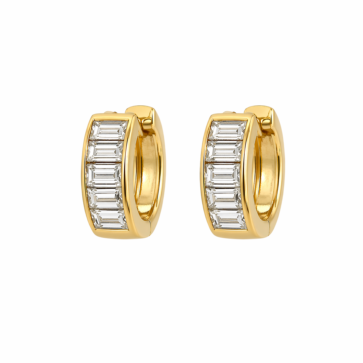 Aurél Baguette Hoops 14K vergoldet