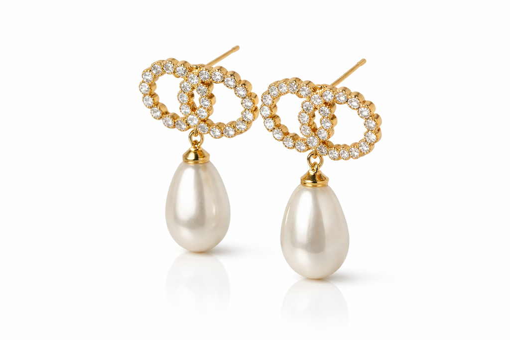 Royal Pearl Zirconia Earrings