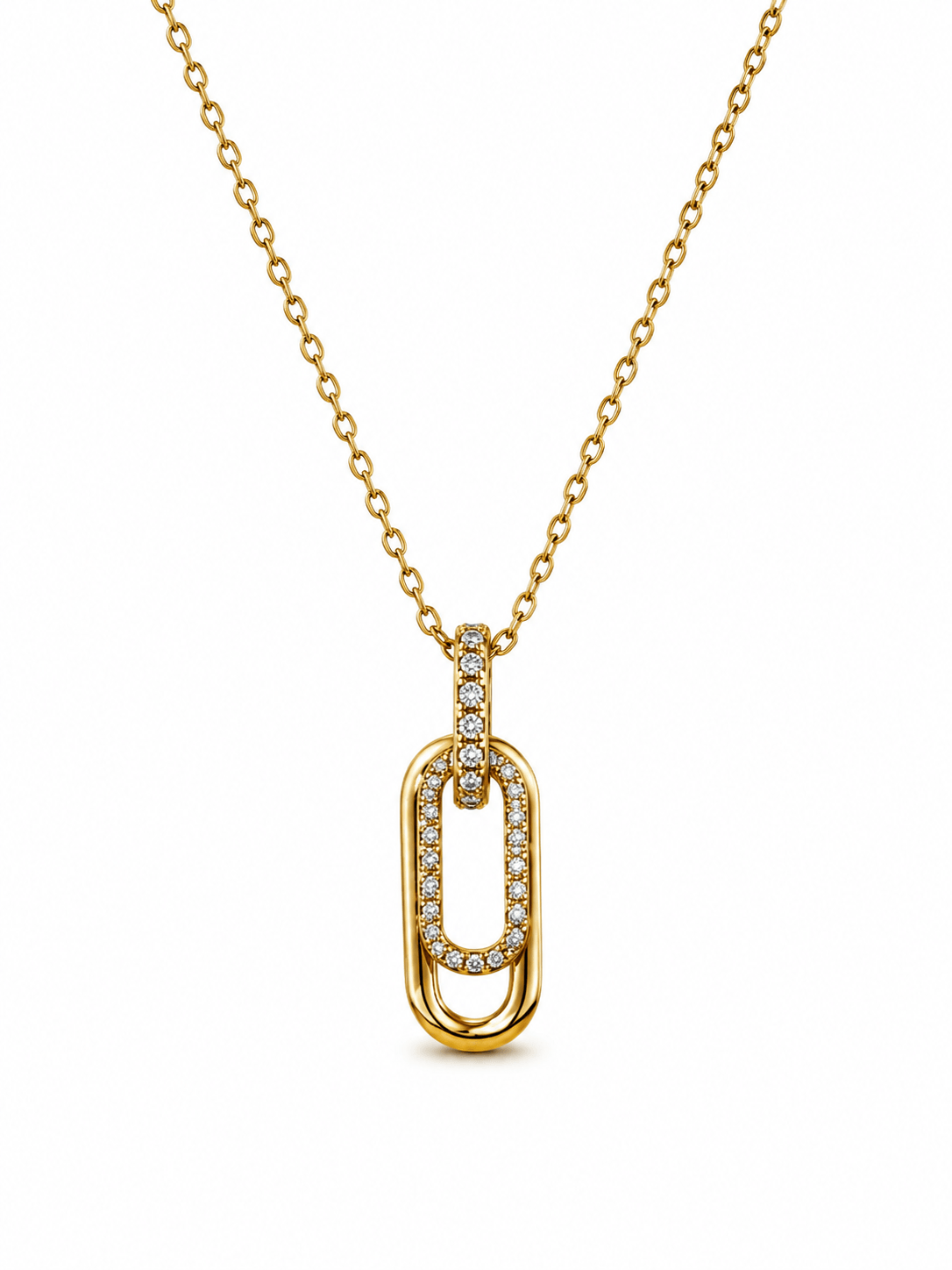 Pave Soul Necklace 14K vergoldet